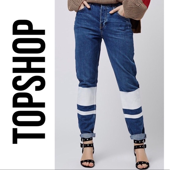Topshop Denim - Topshop MOTO Stripe Hayden Jeans